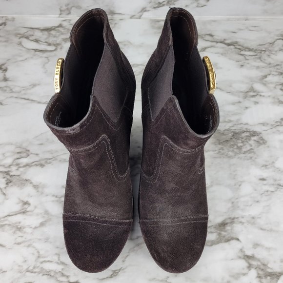 Tory Burch Adrienne Brown Suede Wedge Bootie - Picture 3 of 7